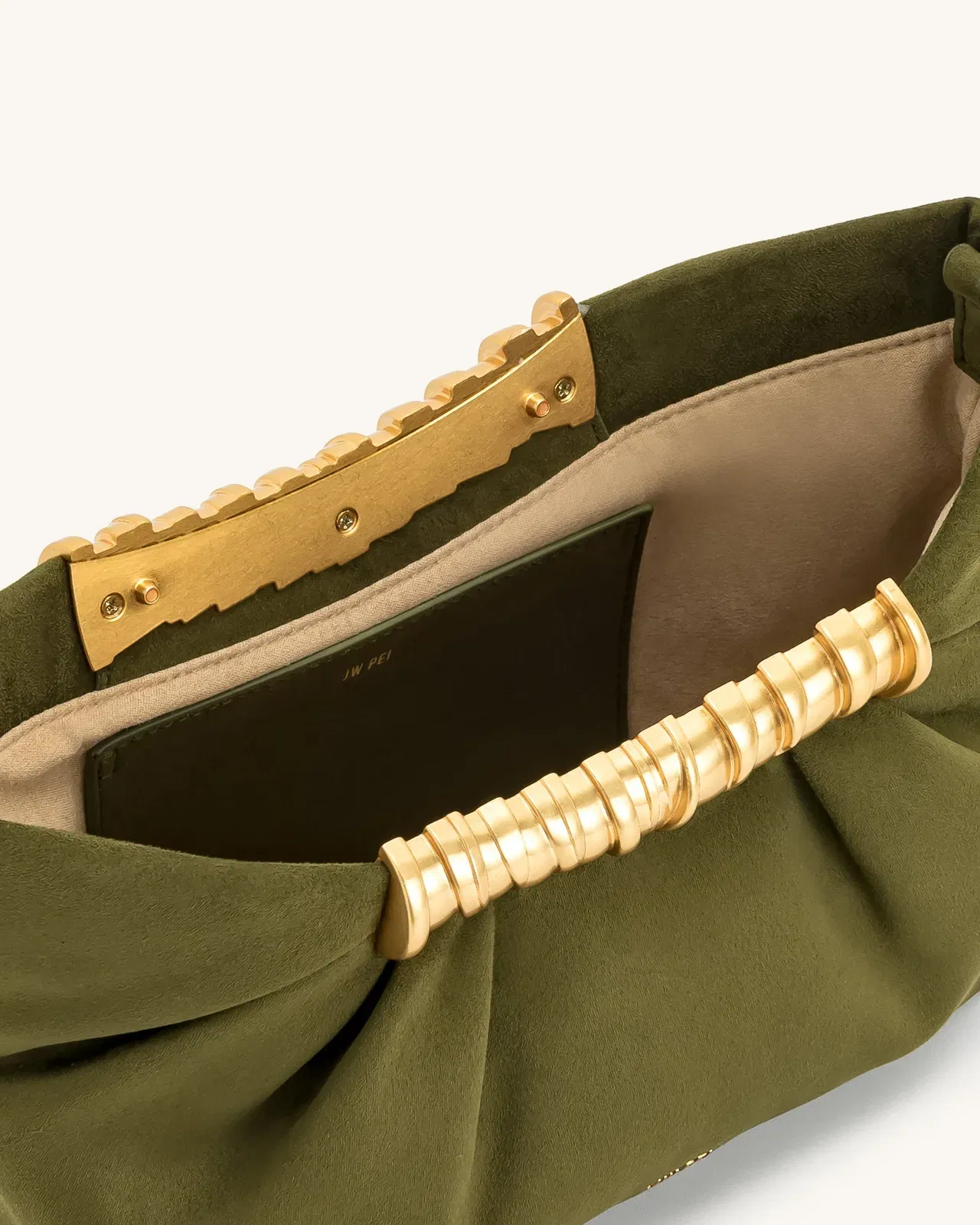 Jw Pei Leia Pleated Clutch Dark Olive