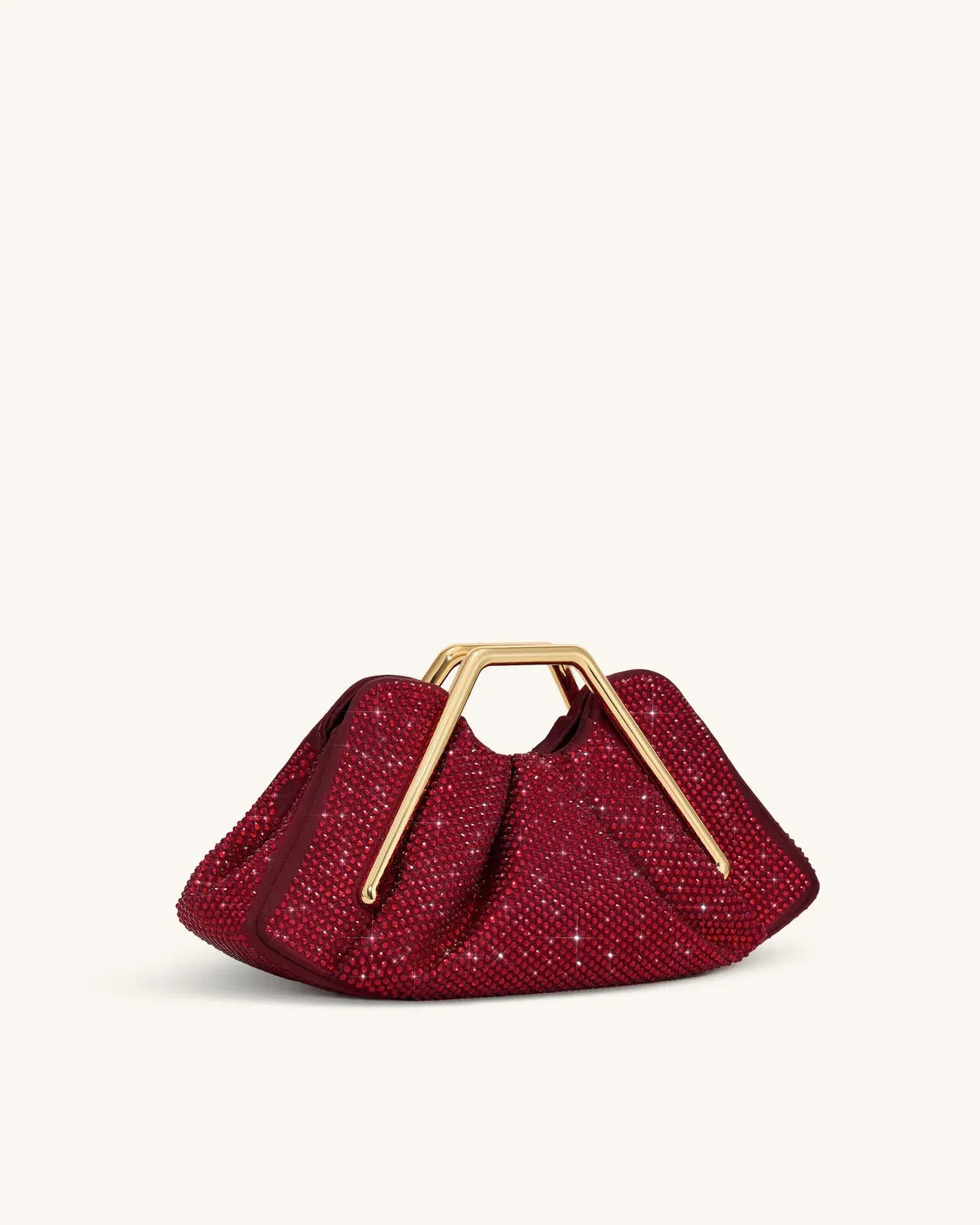 Jw Pei Lila Artificial Crystal Metal Frame Clutch Red