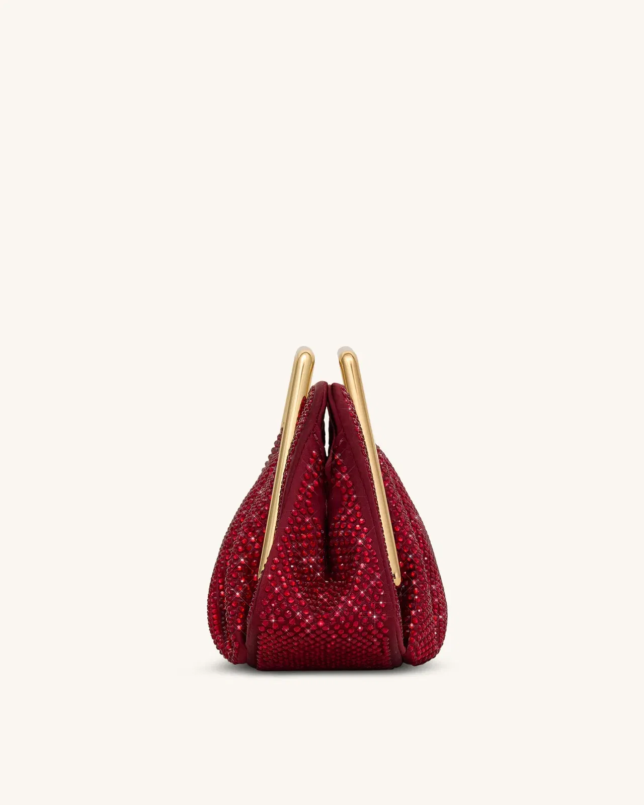 Jw Pei Lila Artificial Crystal Metal Frame Clutch Red