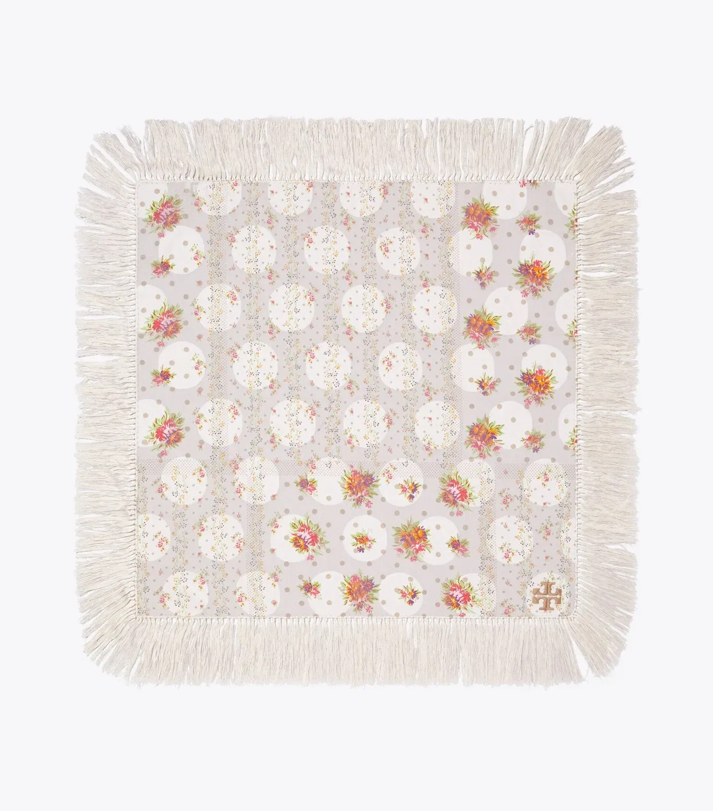 Polka Dot Floral Patchwork Fringe Neckerchief