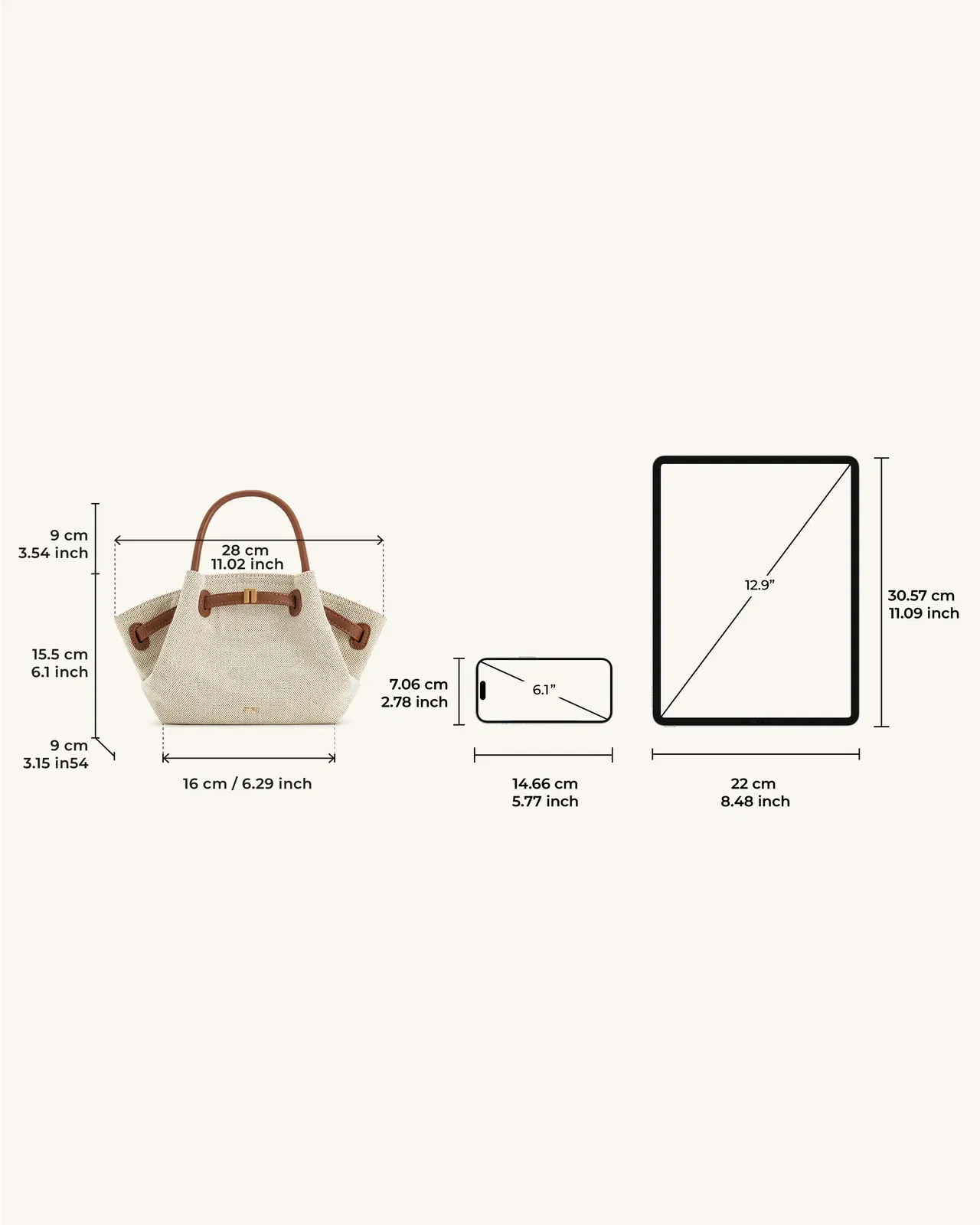 Jw Pei Hana Mini Tote Bag Brown Canvas