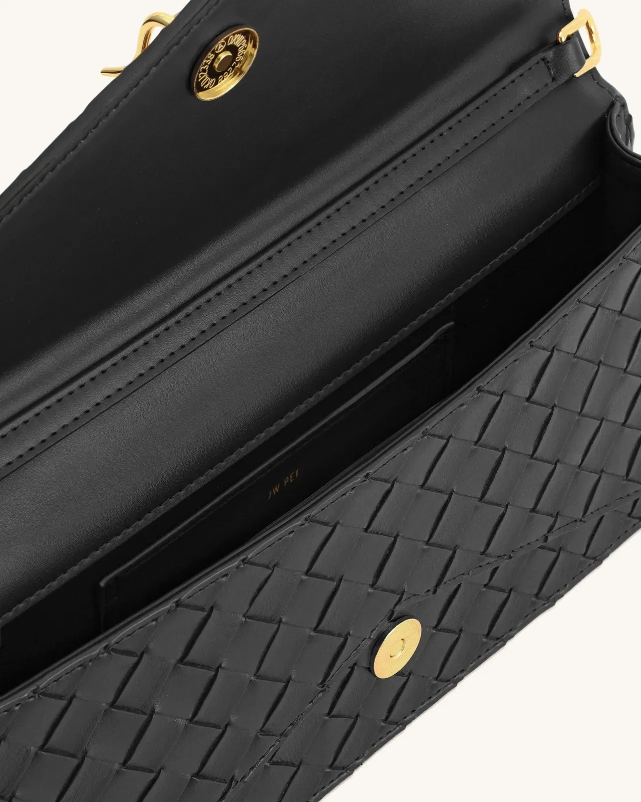 Jw Pei Celeste Woven Textured Envelope Top Handle Bag Black