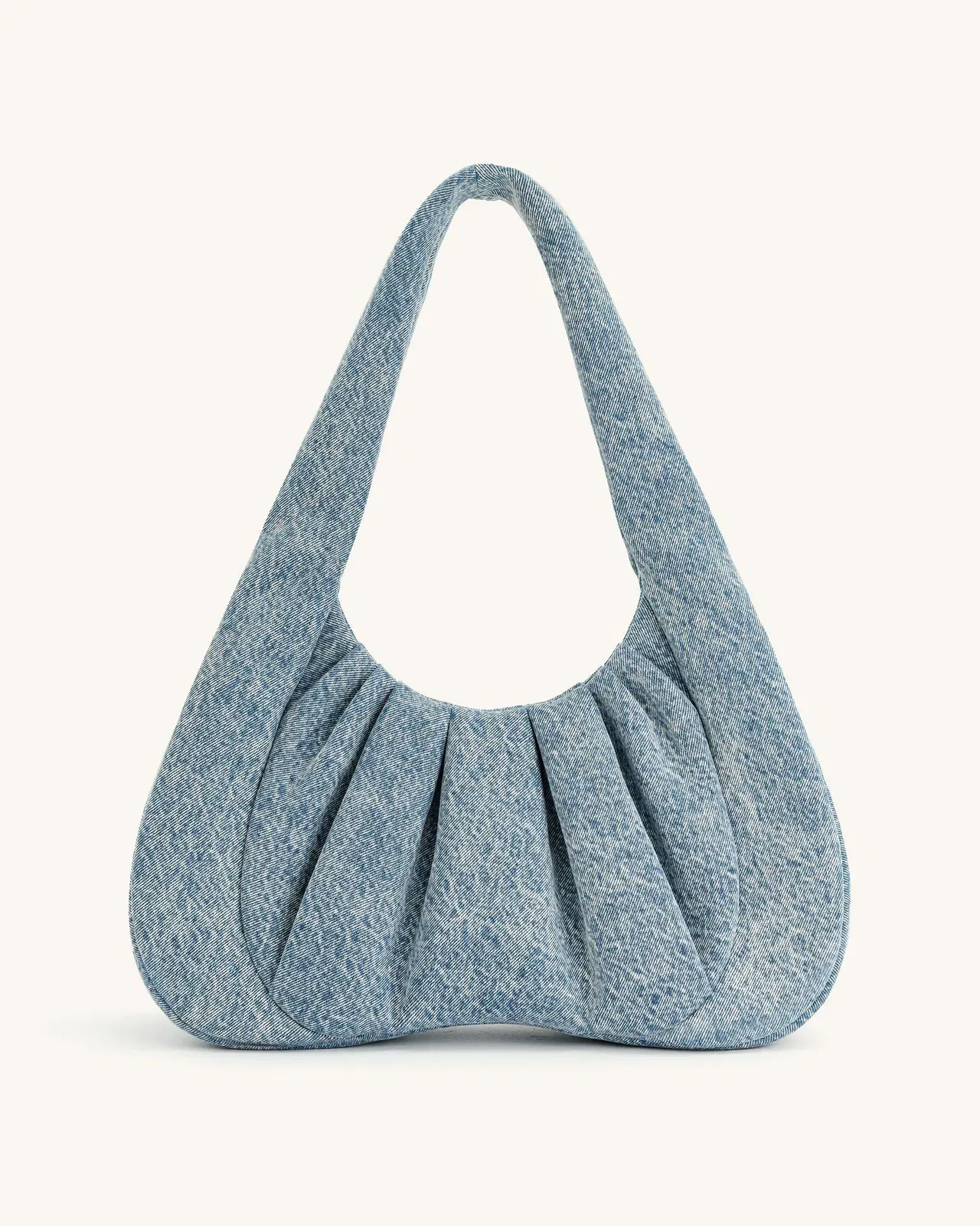 Jw Pei Ashley Denim Ruched Shoulder Bag Blue