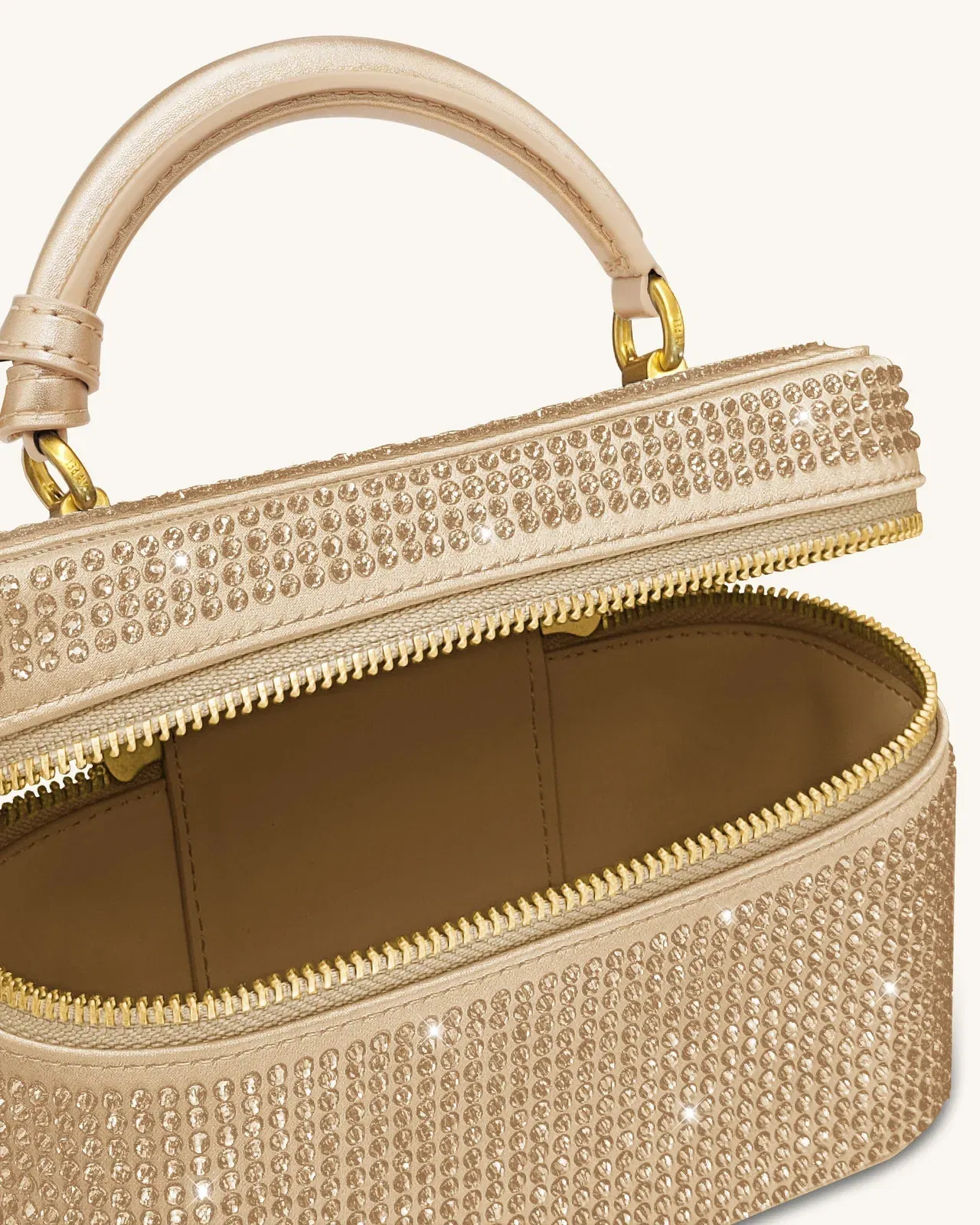 Jw Pei Cleo Artificial Crystal Box Shape Top Handle Bag Champagne