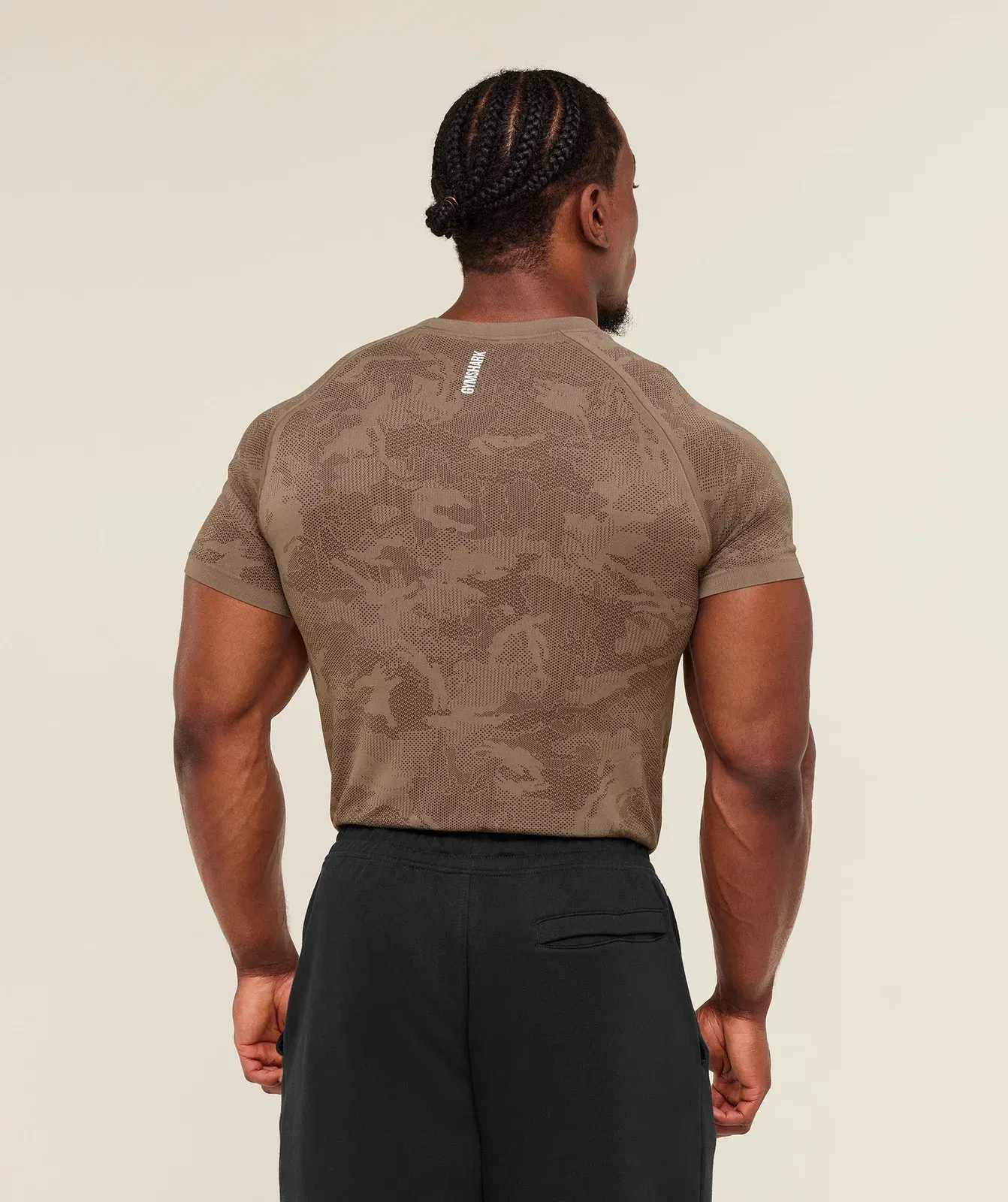 Gymshark Geo Seamless T-Shirt Lifestyle Brown