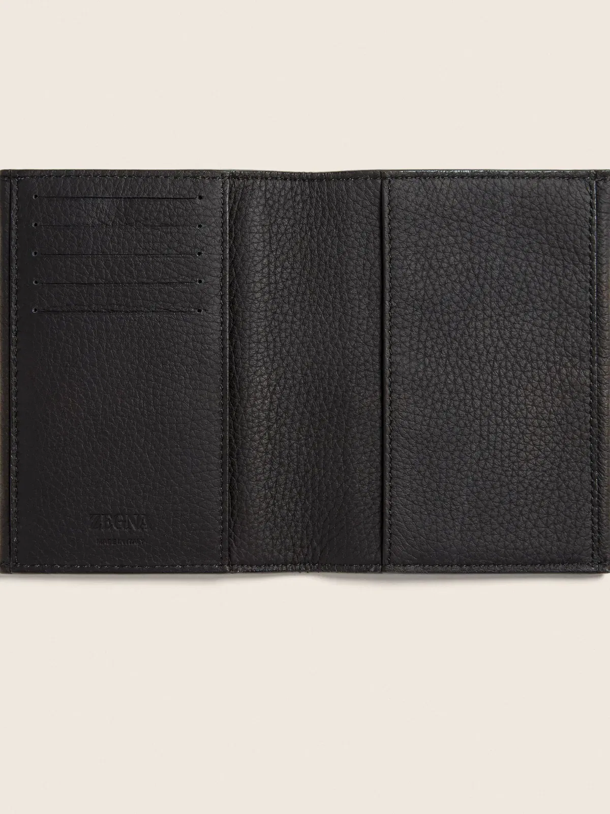 Zegna Black Deerskin Passport Case
