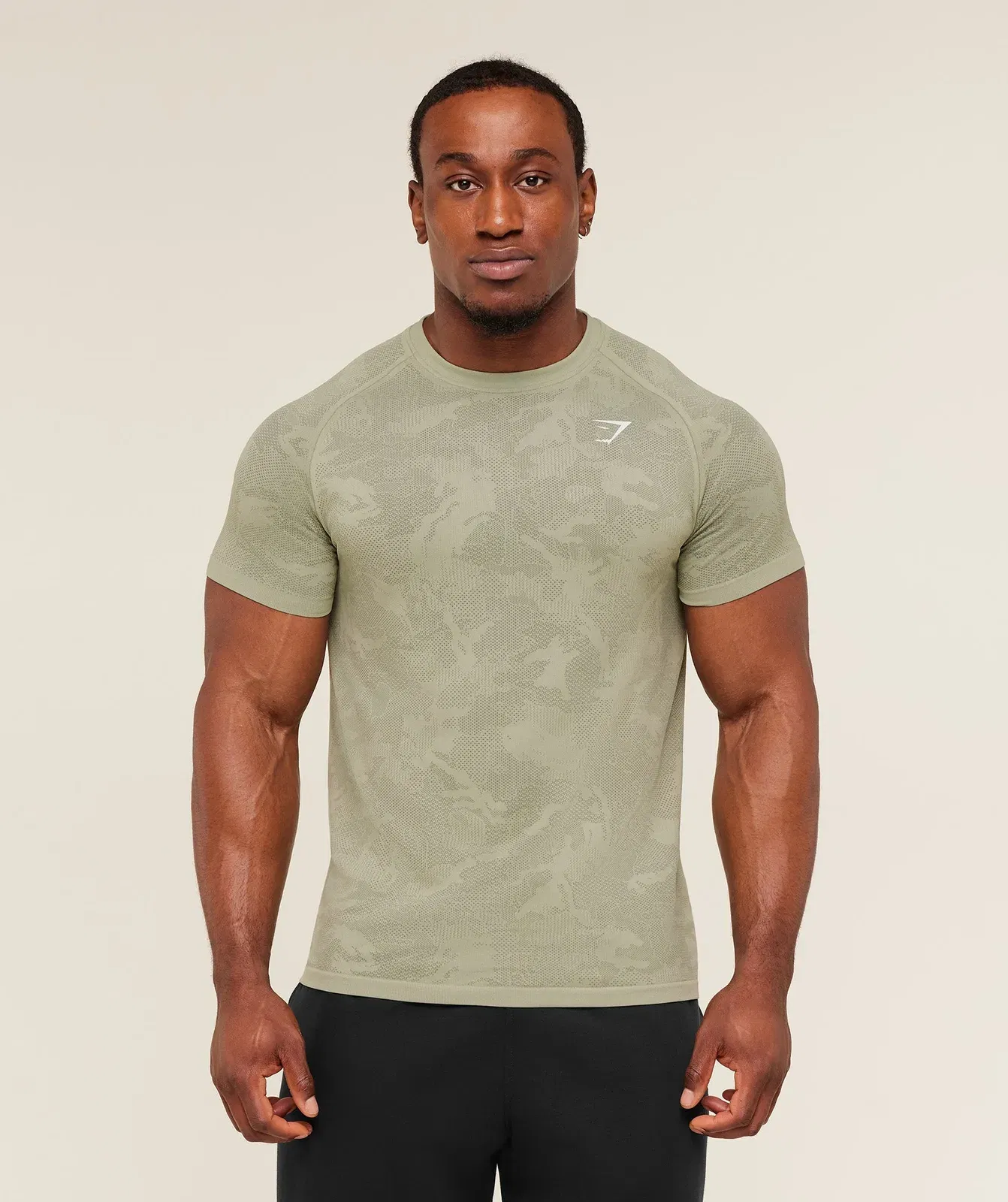 Gymshark Geo Seamless T-Shirt Haze Green