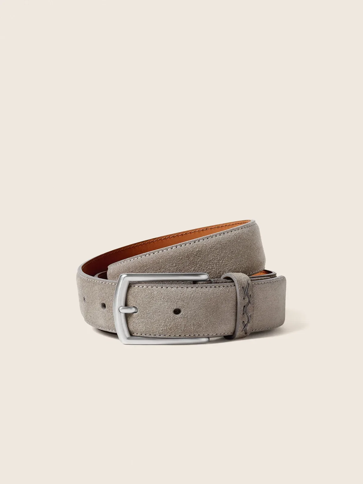 Zegna Grey Melange Suede Belt