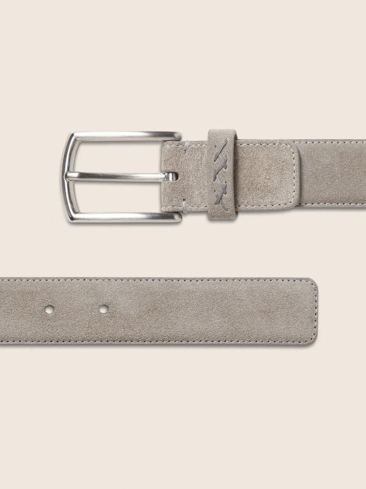 Zegna Grey Melange Suede Belt