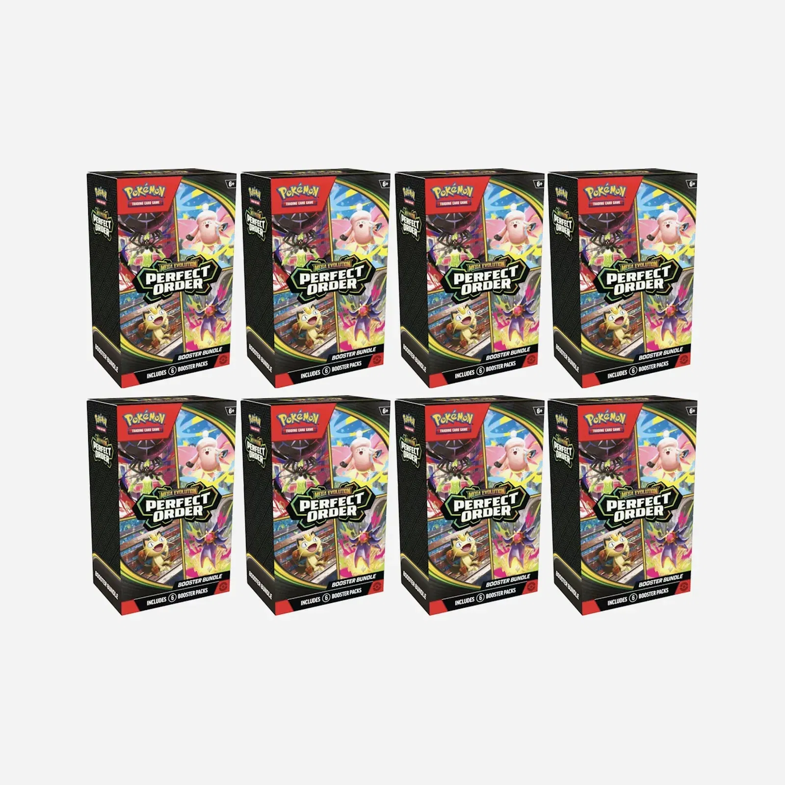 2026 Pokemon Mega Perfect Order Booster Bundle 8x Lot