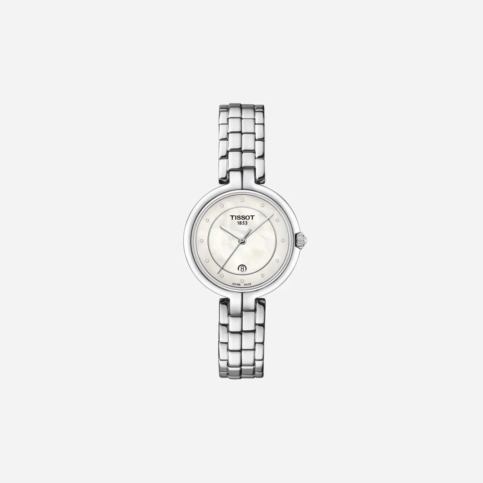 Tissot Flamingo Quartz Dial Silver Stainless Steel Strap Watch