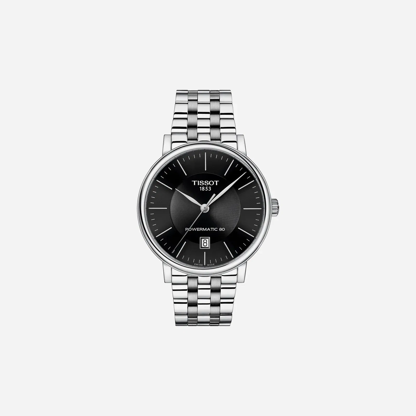 Tissot Carson Premium Powermatic 80 Automatic Dial Grey Stainless Steel Watch