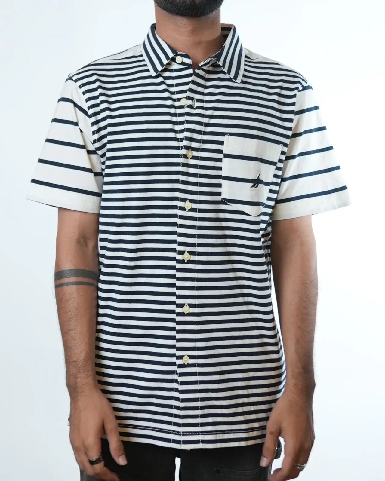 Nautica Blue Striped Shirt (M)