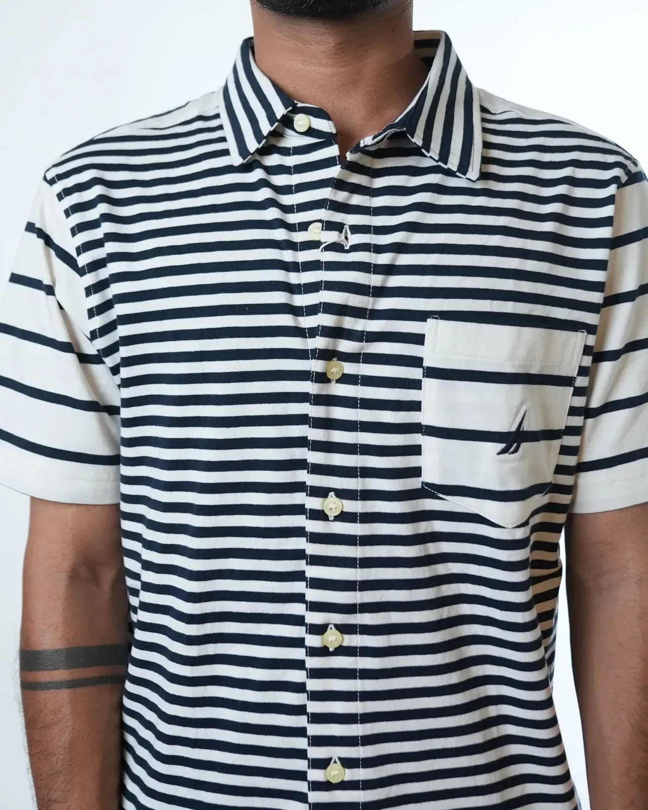 Nautica Blue Striped Shirt (M)