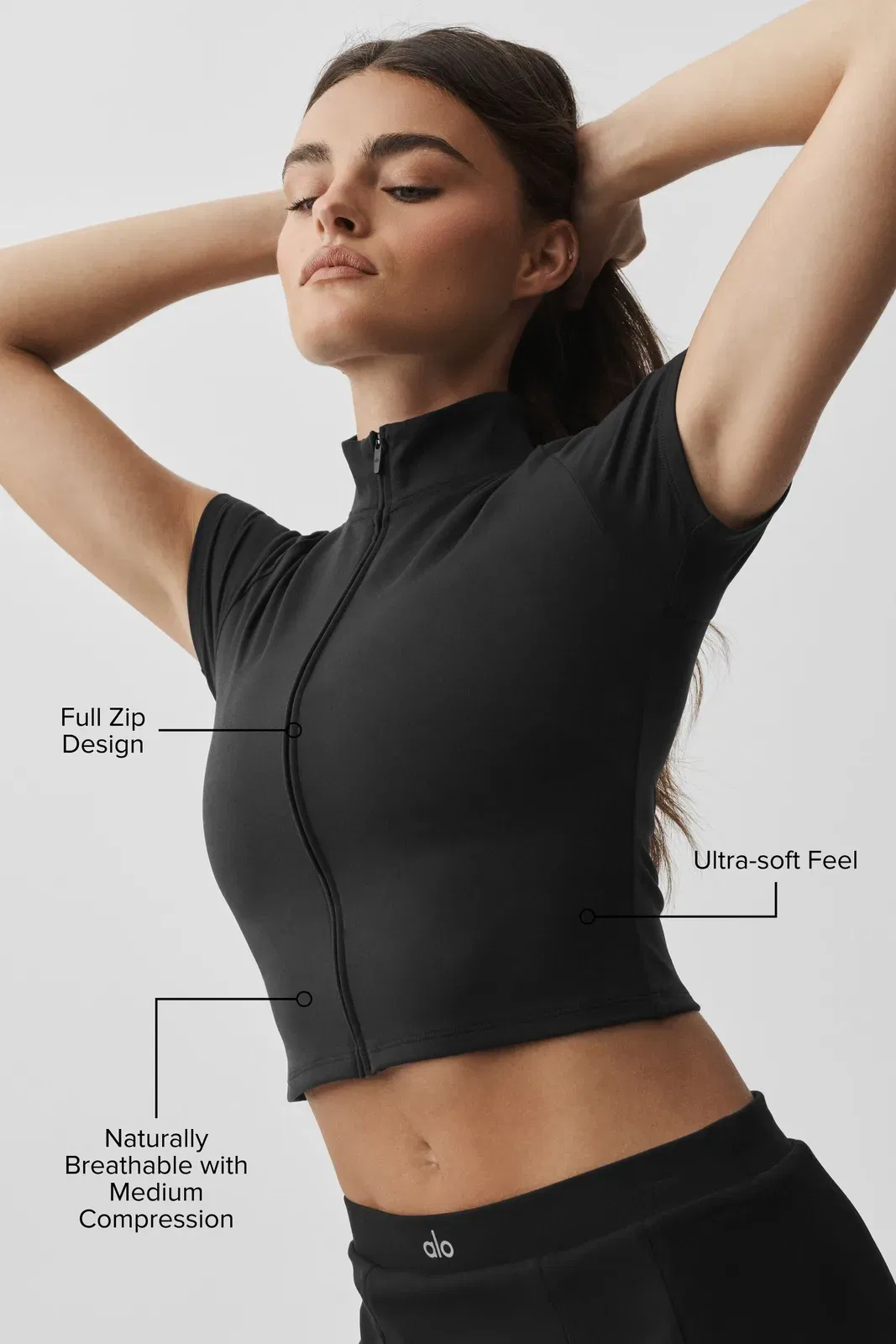 ALO Softsculpt Full Zip Short Sleeve