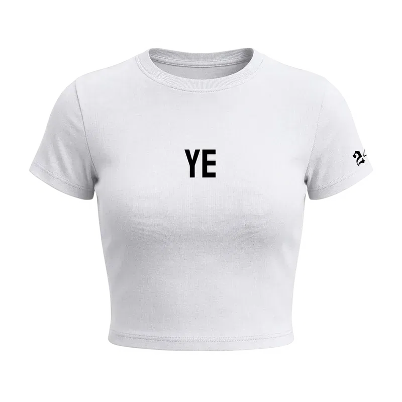 24 Songs YE Baby Tee in White