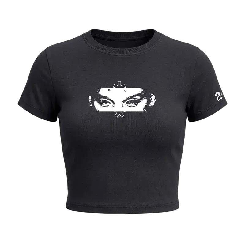 Carti - Antagonist Eyes Baby Tee in Black