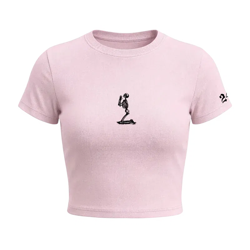 Kanye- Godless Behaviour Baby Tee in Pink