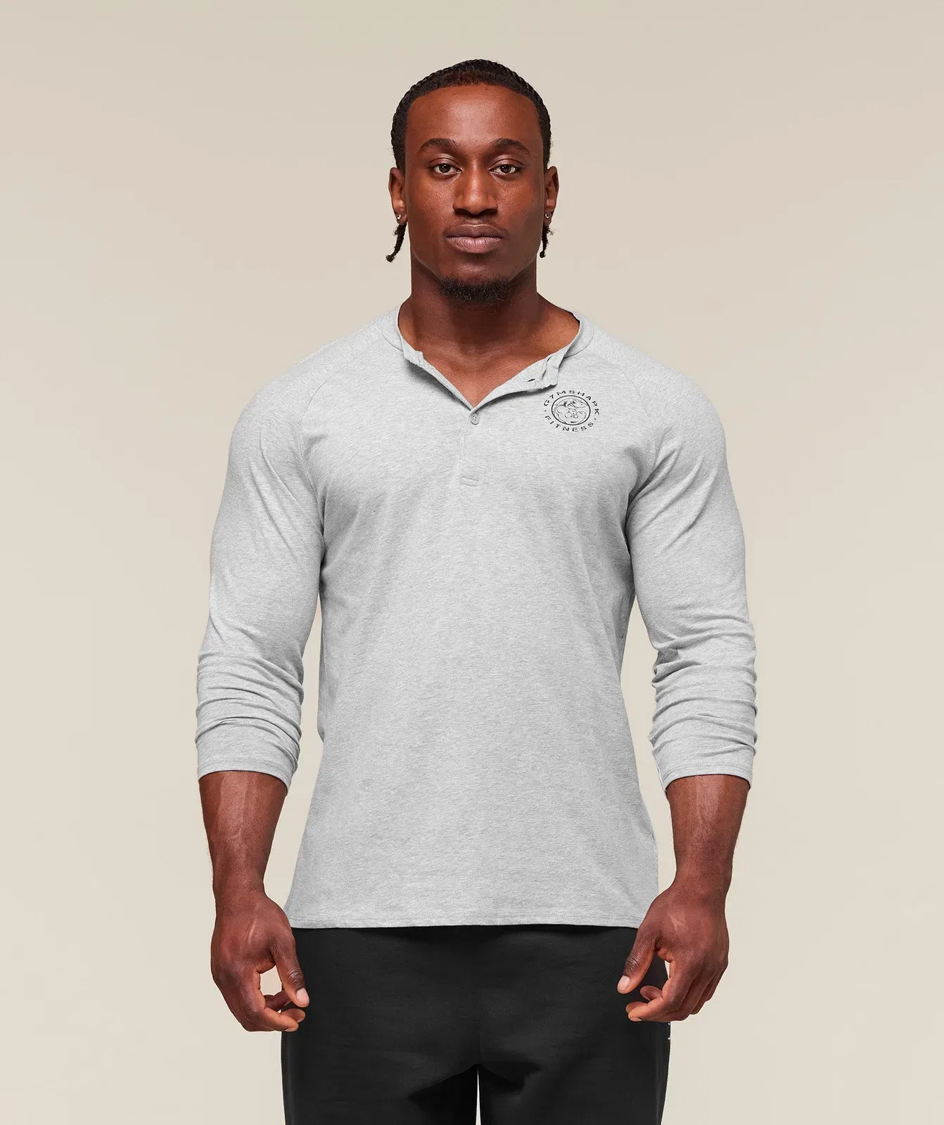 Gymshark Legacy Henley - Light Grey Marl