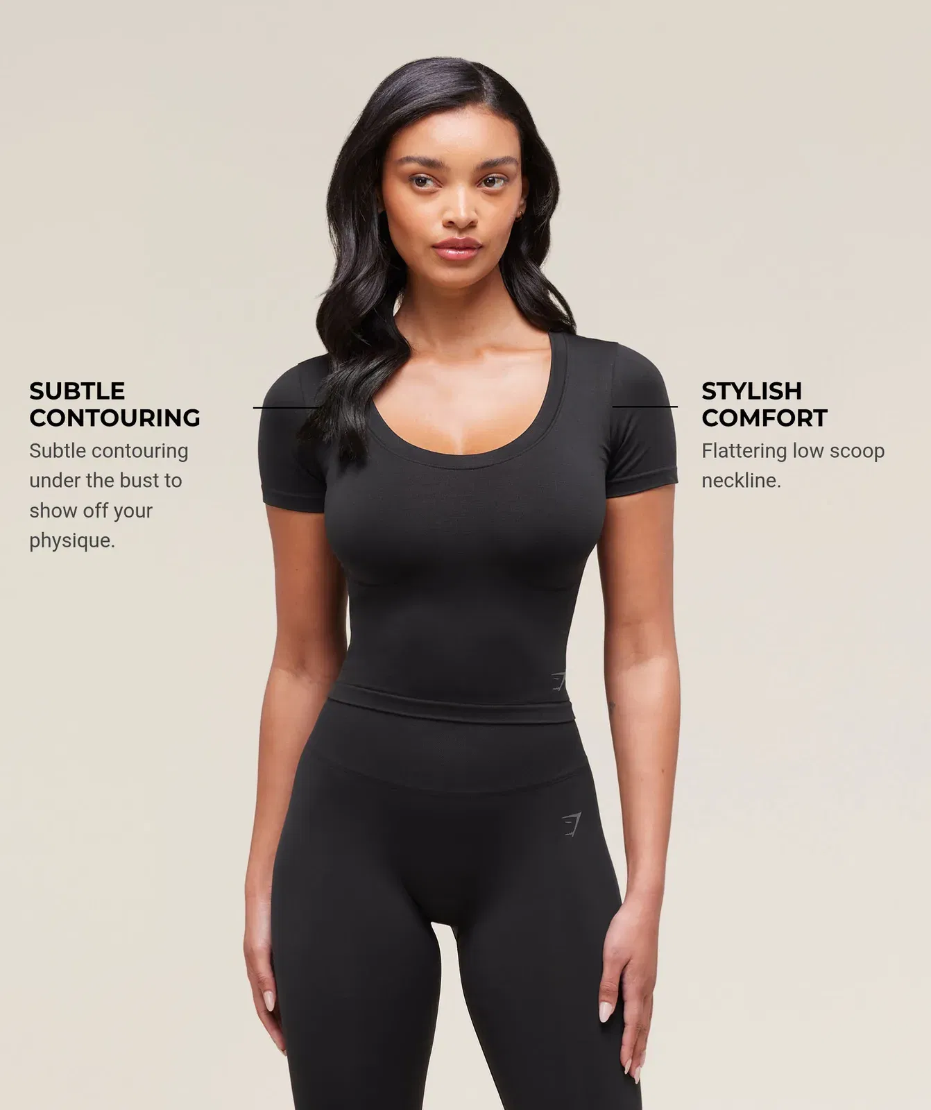 Gymshark Soft Sculpt Midi T-Shirt - Black