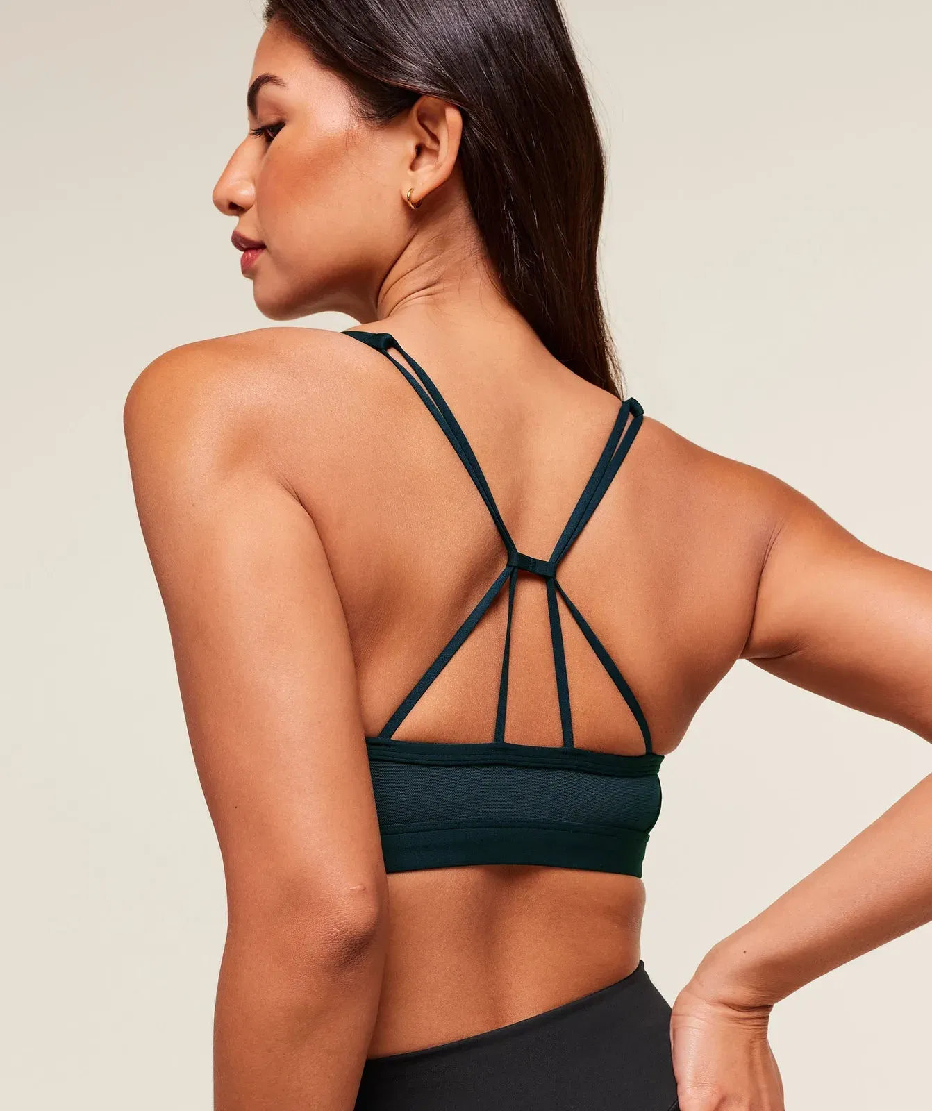 Gymshark Ruched Strappy Sports Bra - Deep Petrol Blue