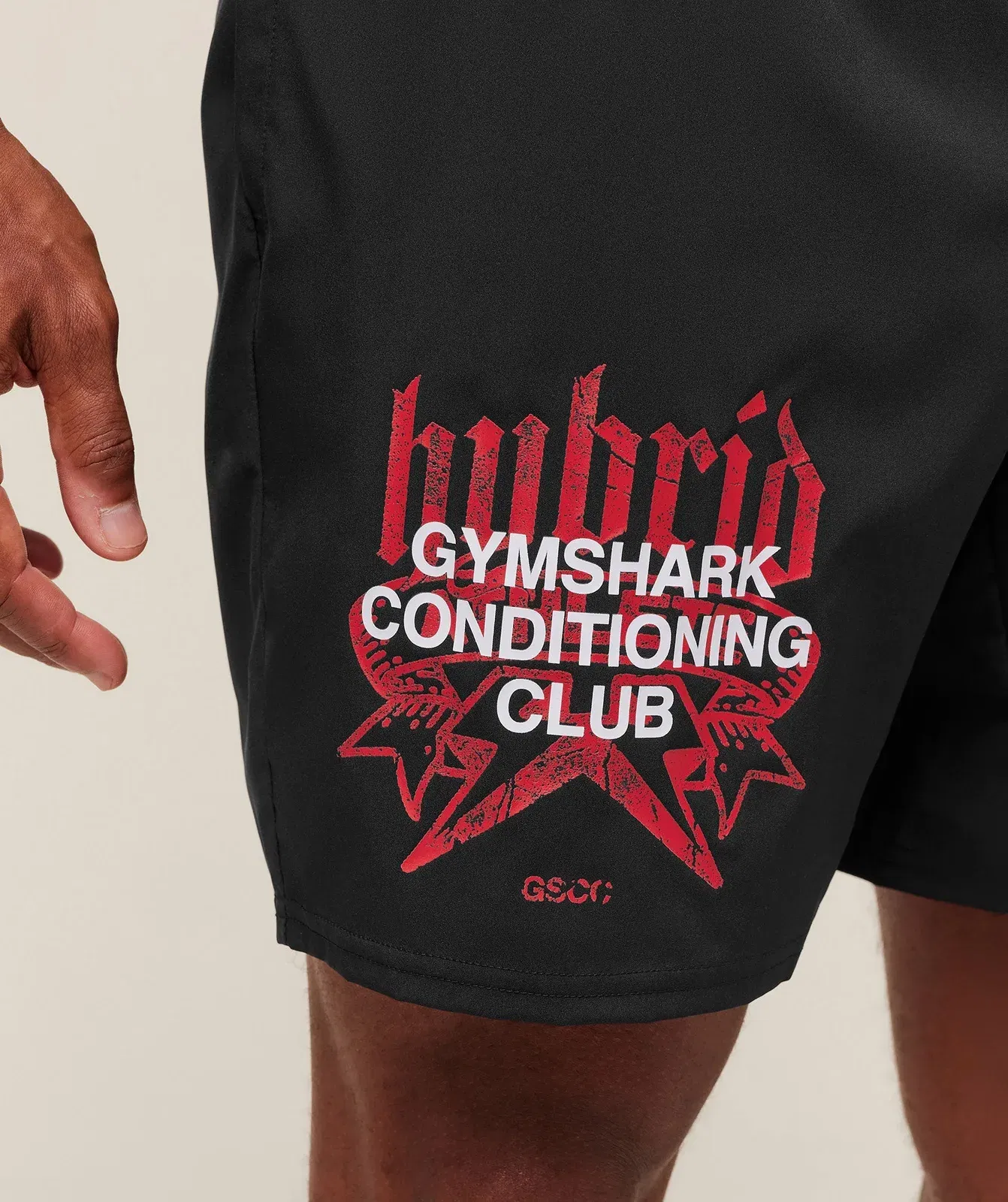Gymshark Hybrid Graphic 7" Shorts - Black