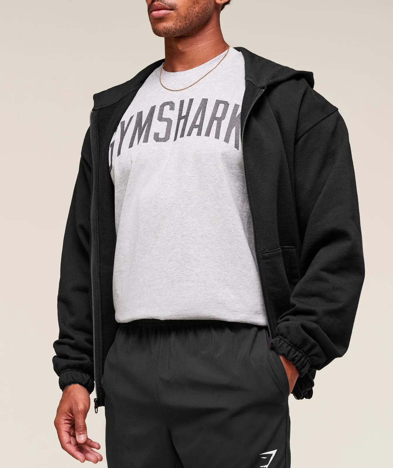 Gymshark Worn Graphic T-Shirt - Light Grey Core Marl