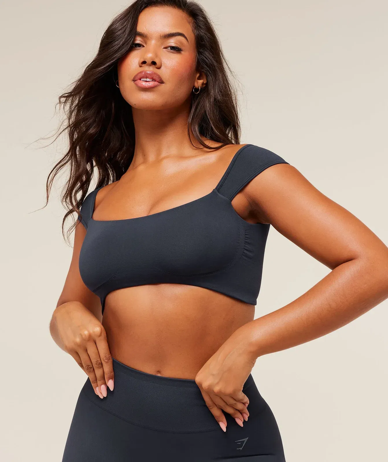 Gymshark Soft Sculpt Cap Sleeve Bralette - Heavy Blue