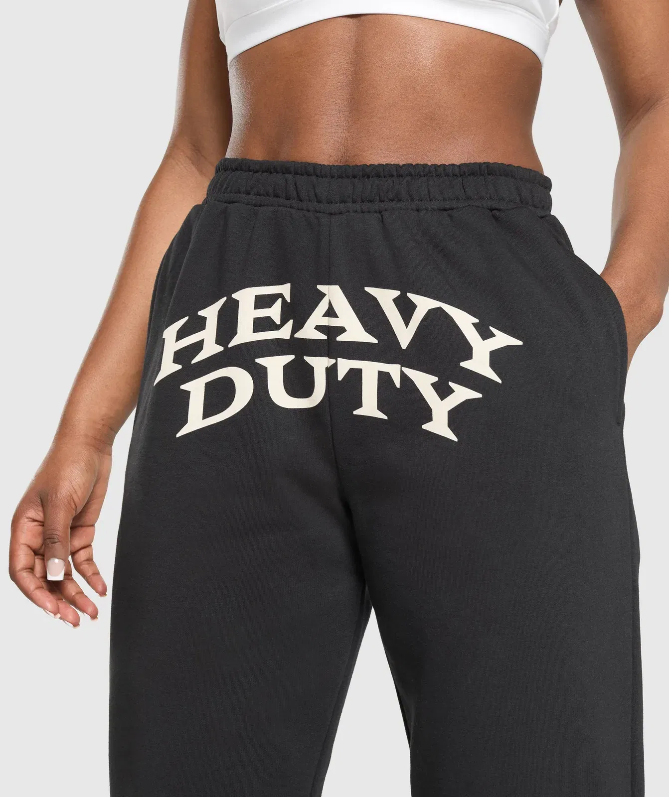 Gymshark Heavy Duty Graphic Loopback Jogger - Black