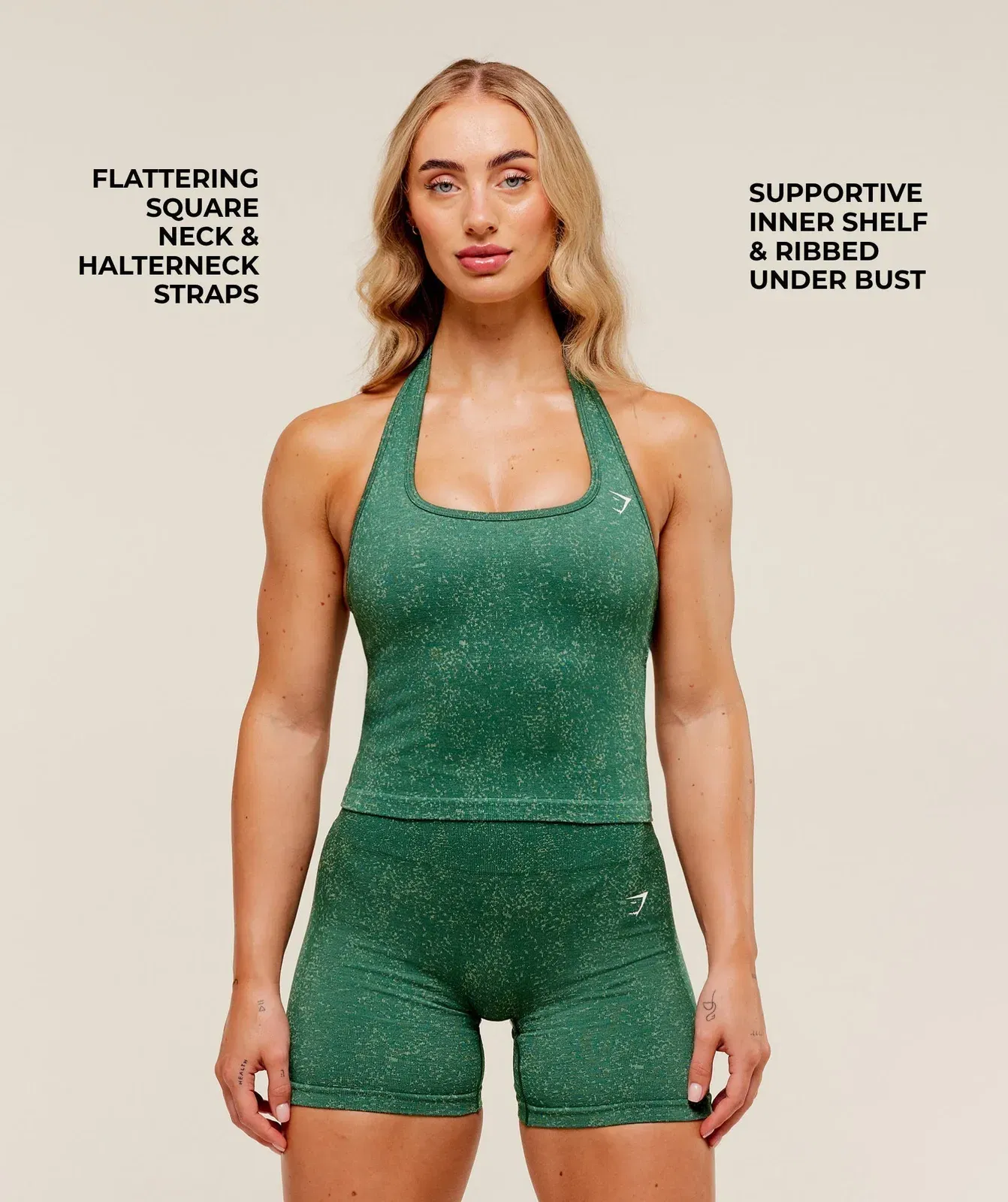 Gymshark Adapt Fleck x Whitney Tank With Shelf - Lift Green/Clay Green