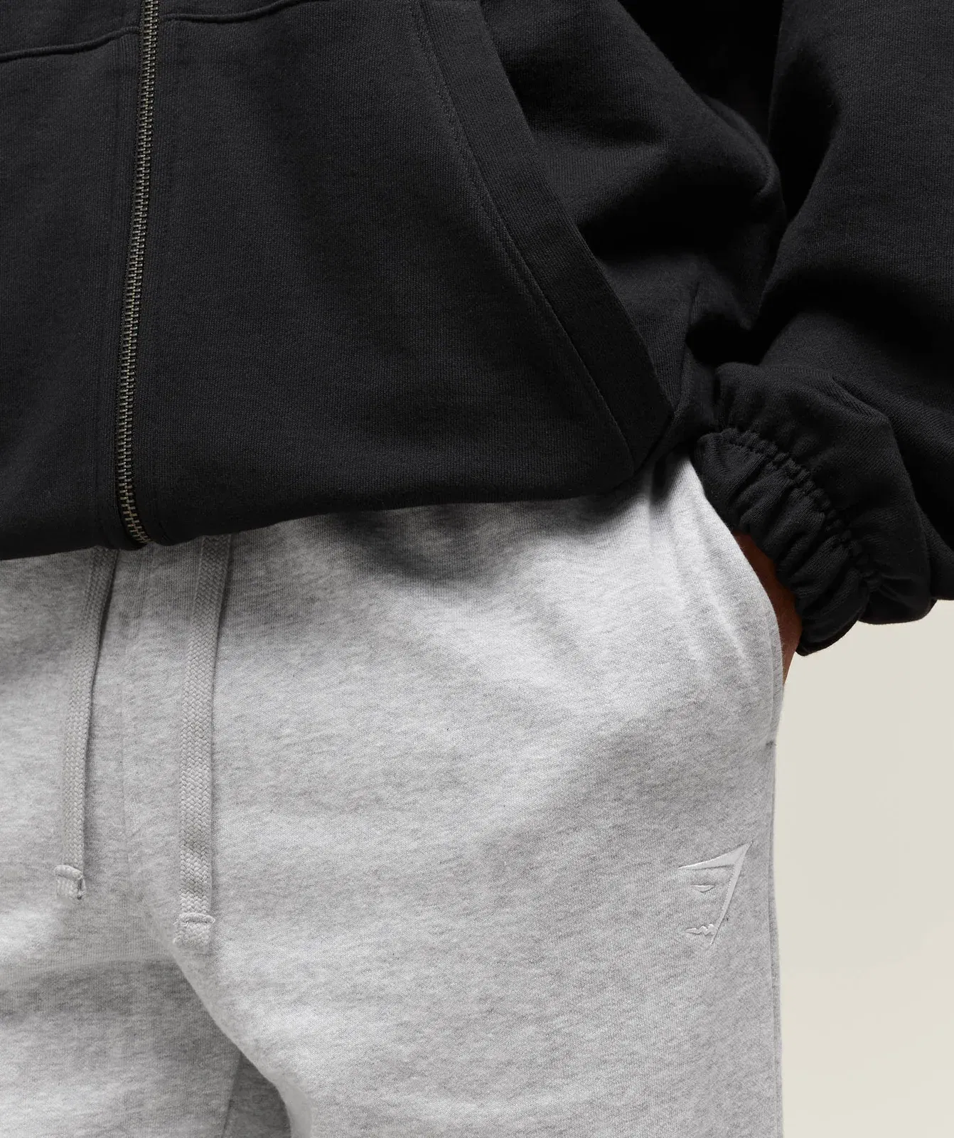 Gymshark Crest Straight Leg Joggers - Light Grey Marl