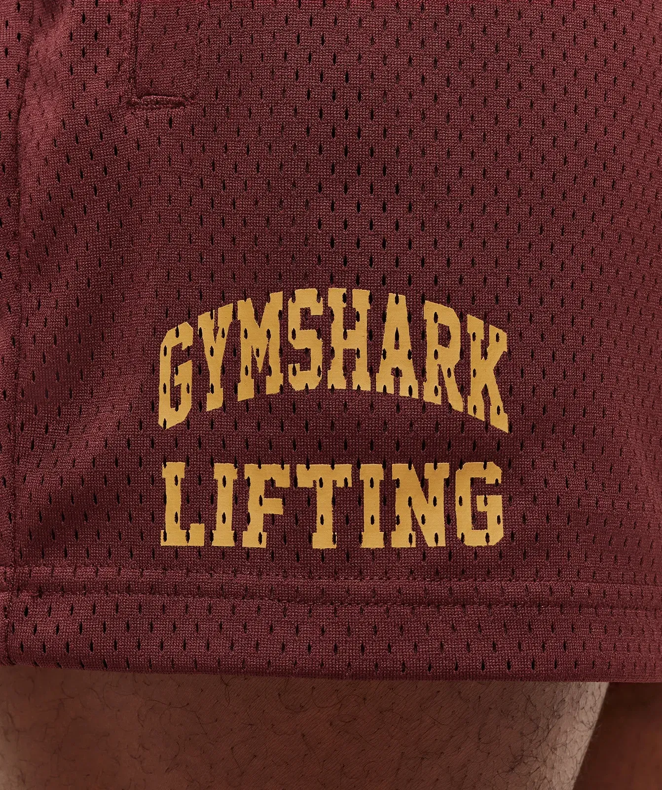 Gymshark Lifting Mesh 5" Shorts - Rich Maroon
