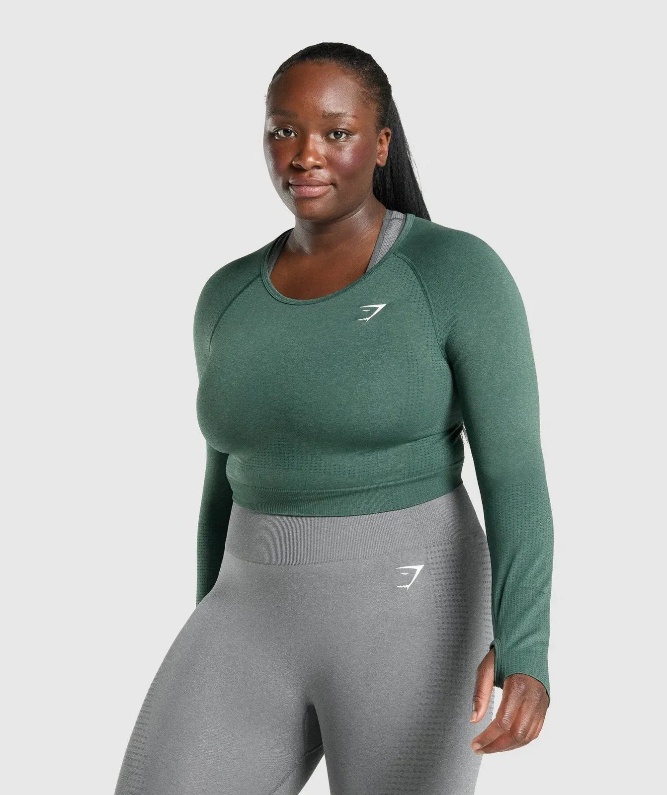Gymshark Vital Crop Top - Dark Green Marl