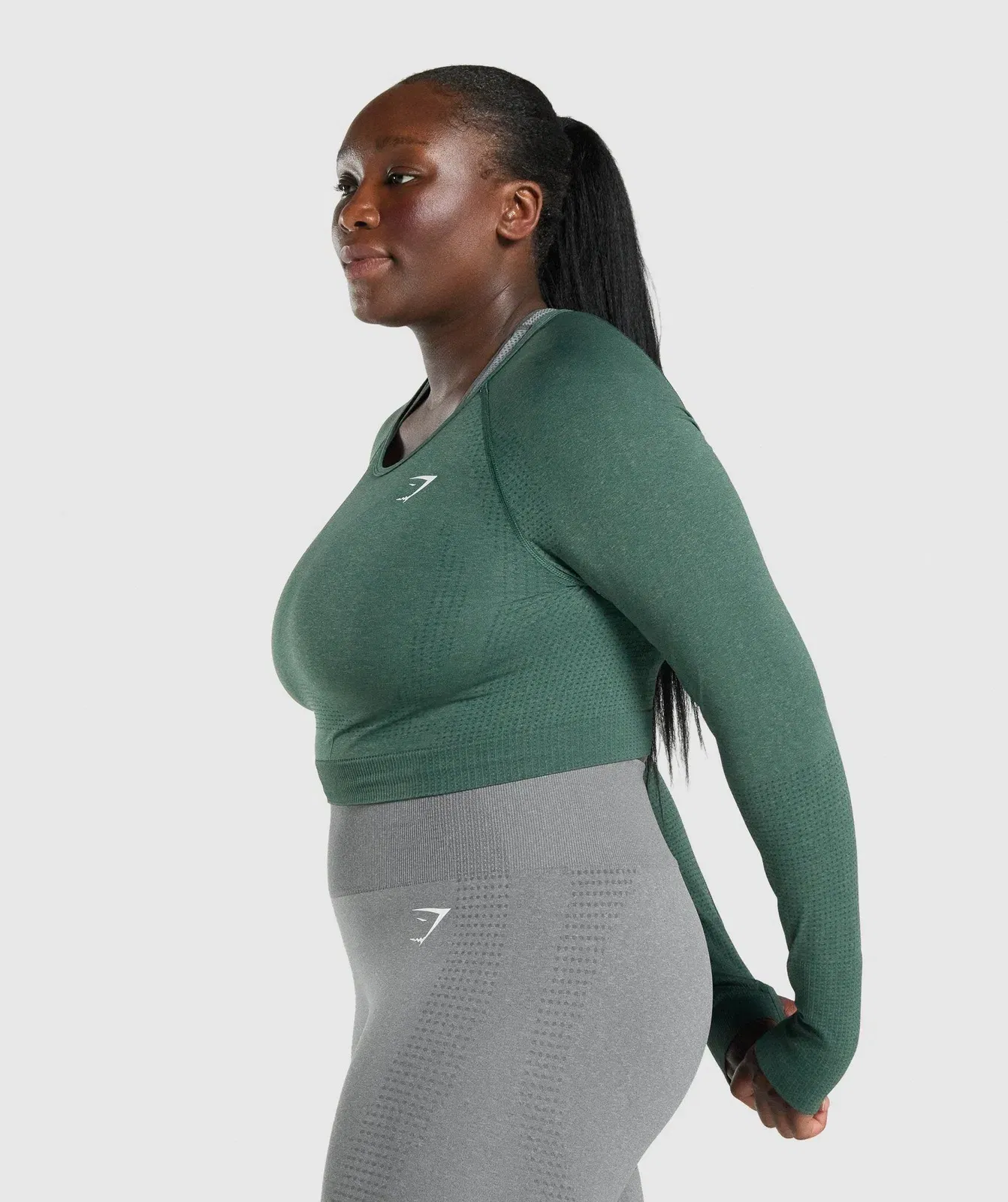 Gymshark Vital Crop Top - Dark Green Marl
