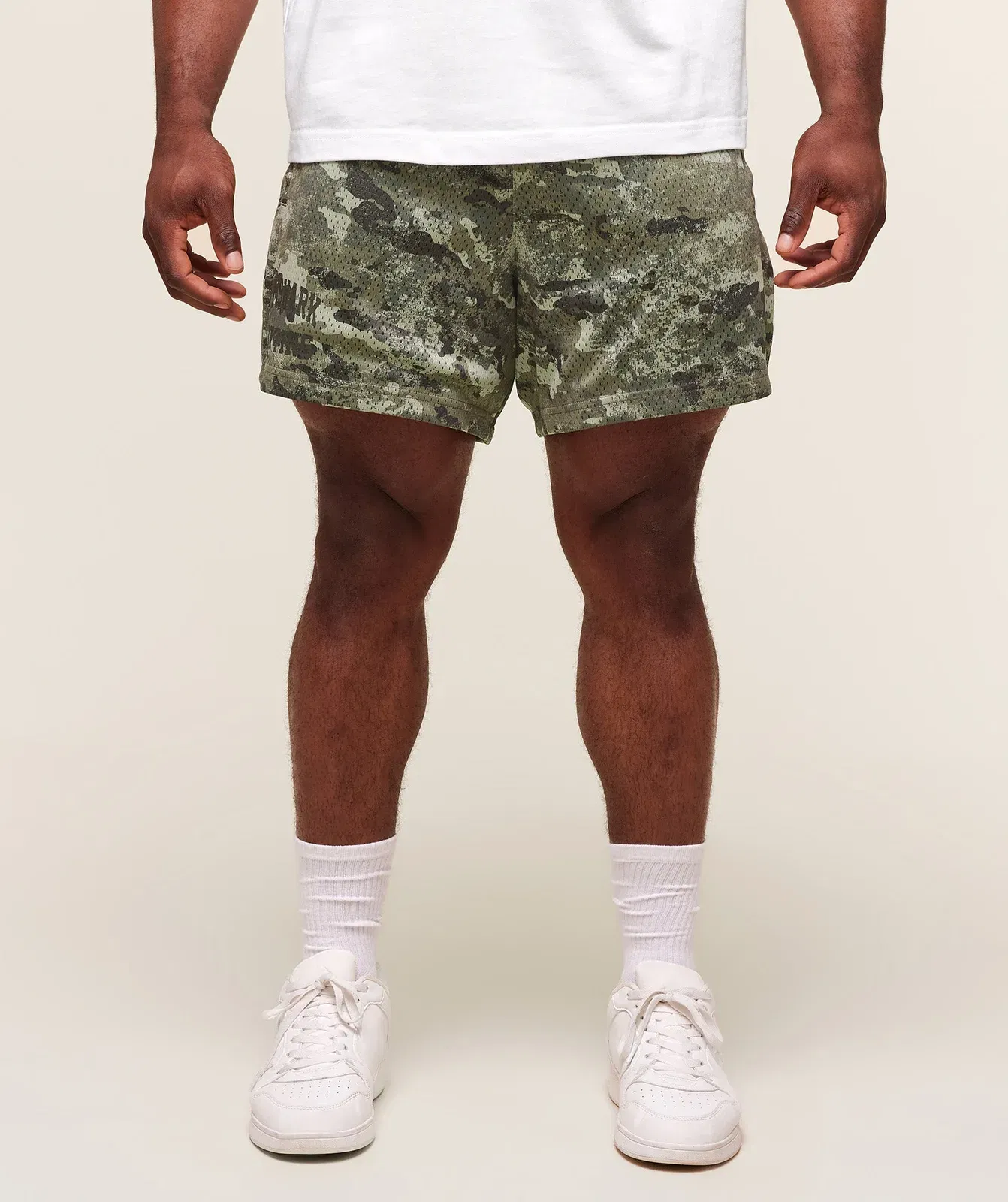Gymshark Lifting Mesh 5" Shorts - Chalk Green