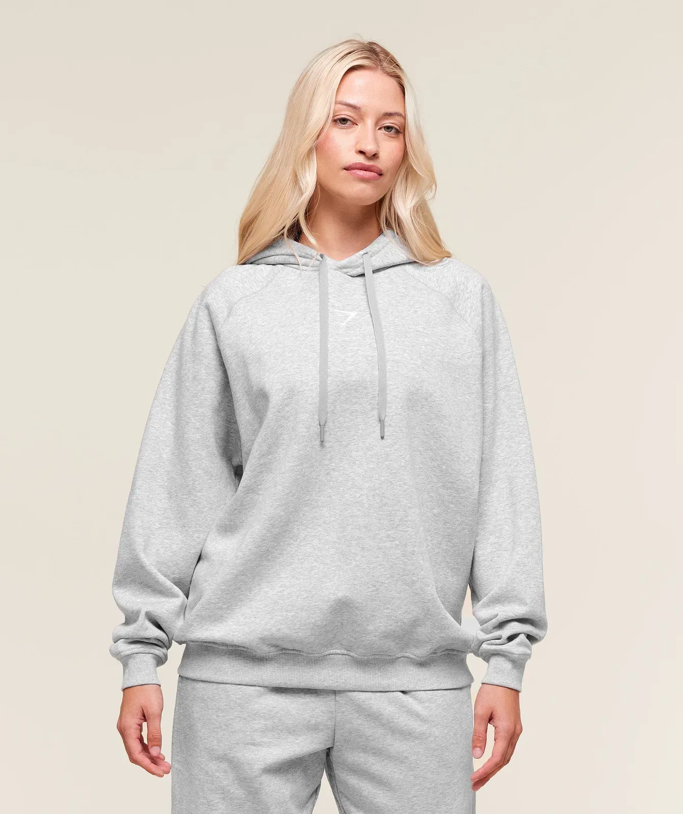 Gymshark Training Oversized Fleece Hoodie - Light Grey Core Marl