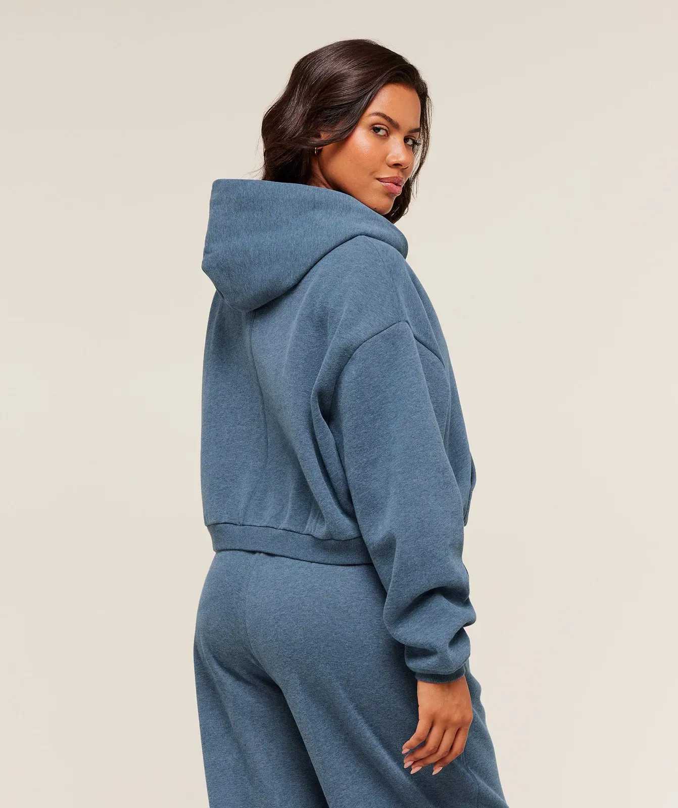 Gymshark Cosy Luxe Zip Through Hoodie - Compound Blue Marl