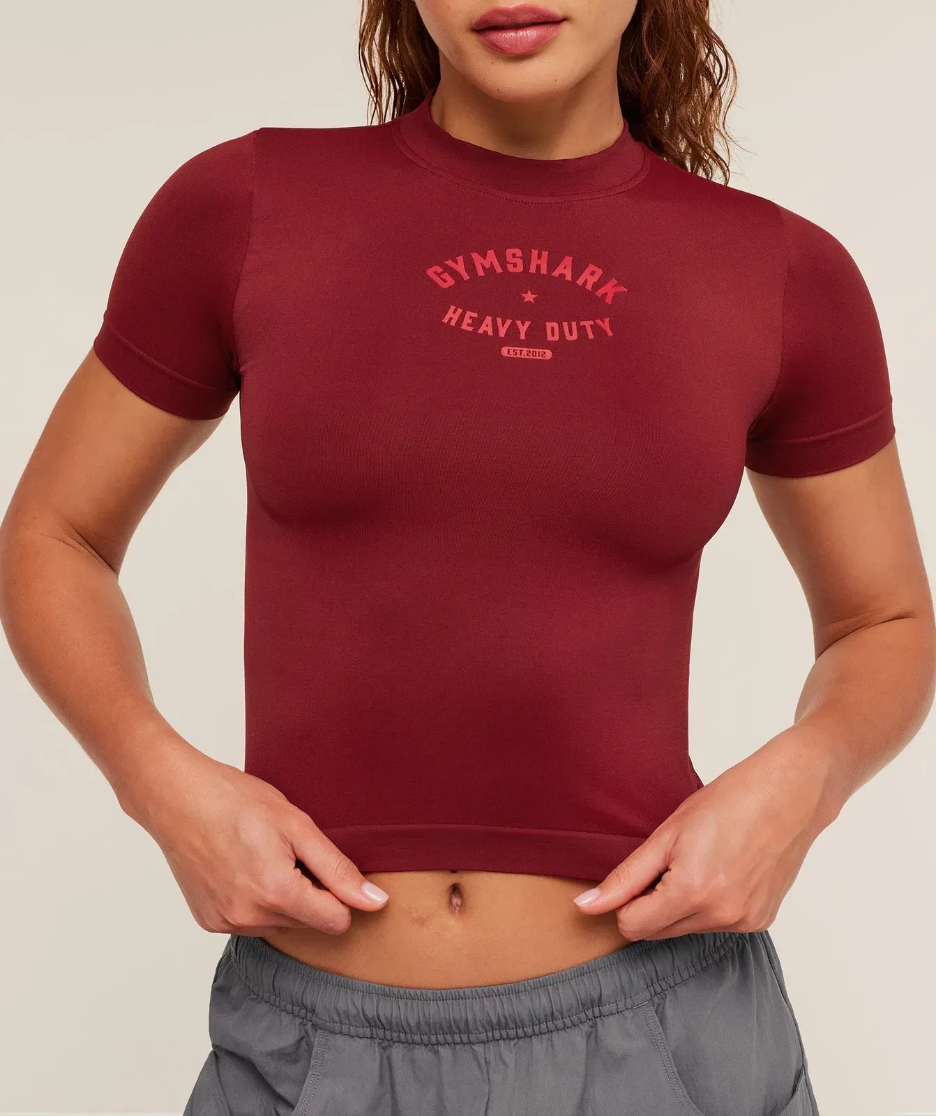 Gymshark Heavy Duty Seamless T-Shirt - Sets Red