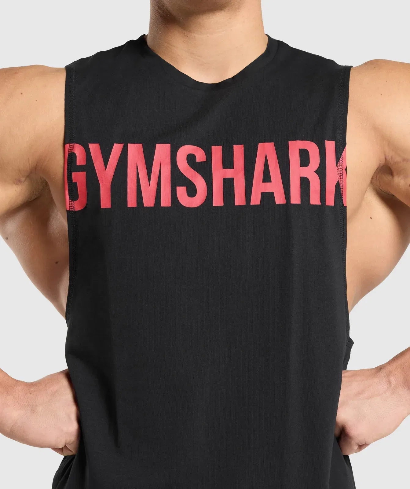 Gymshark Prime Drop Arm Tank - Black/Vivid Red