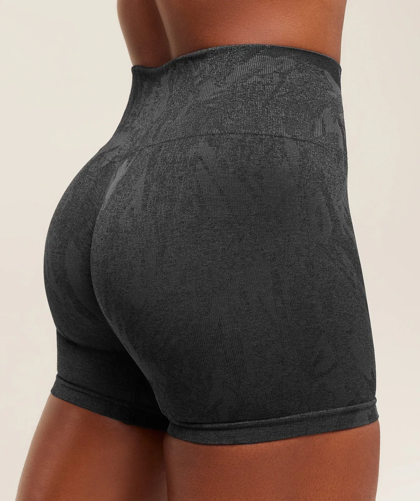 Gymshark Adapt Camo Seamless Shorts - Asphalt Grey/Black