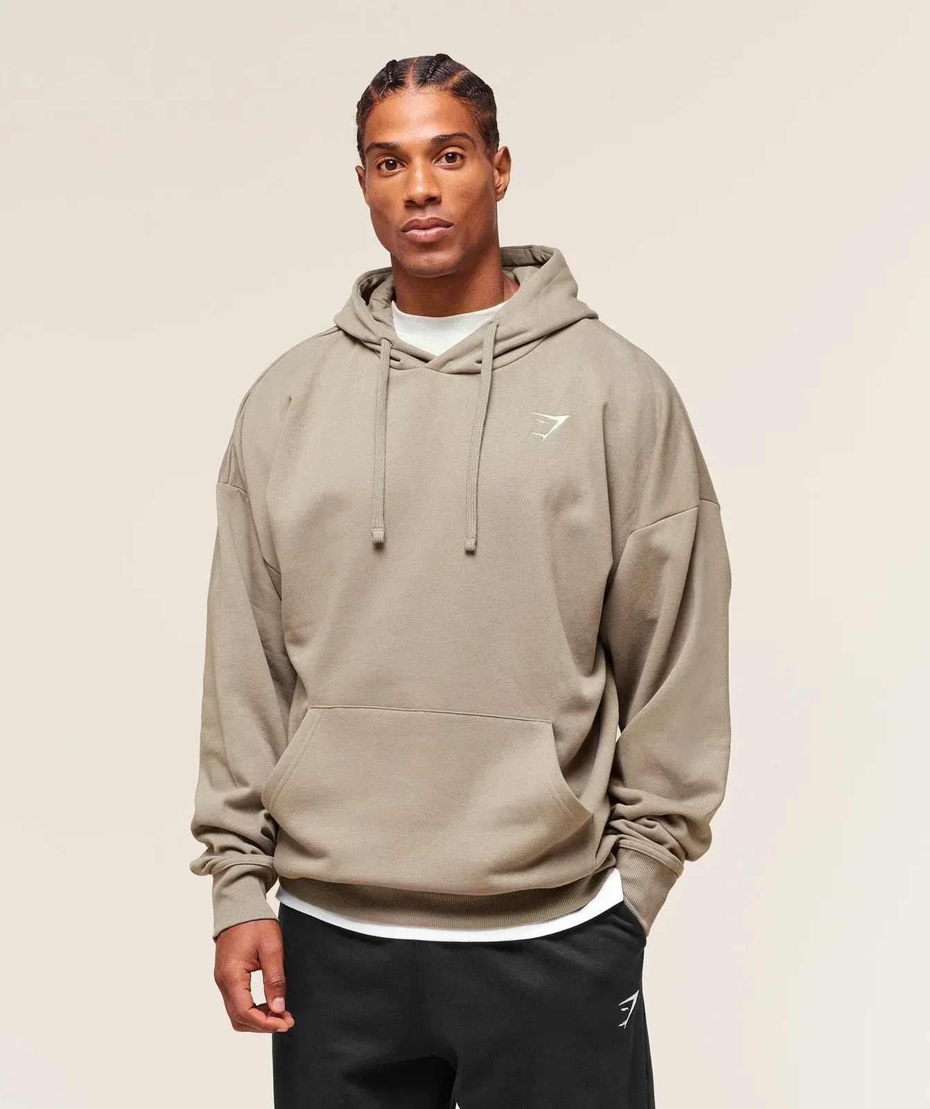 Gymshark Crest Oversized Hoodie - Linen Brown