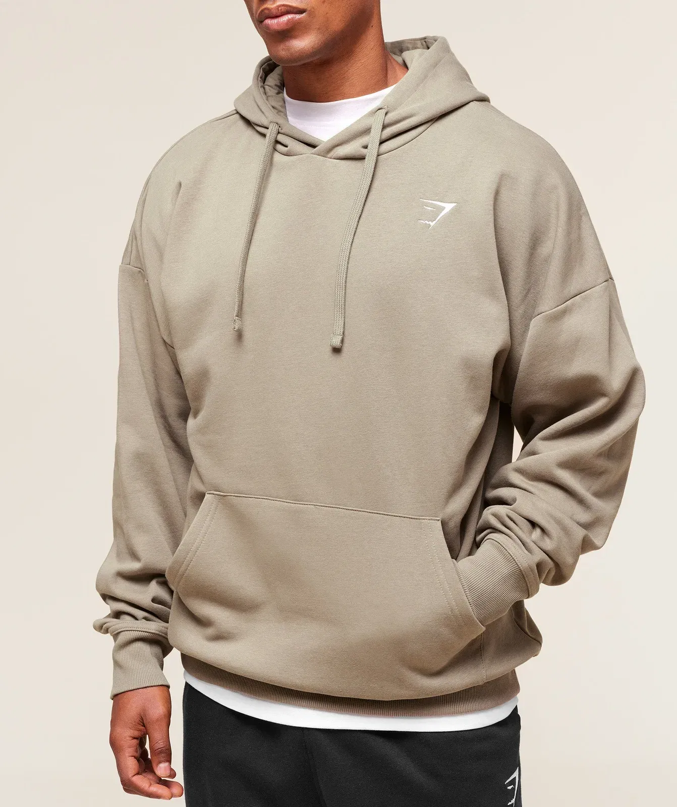 Gymshark Crest Oversized Hoodie - Linen Brown