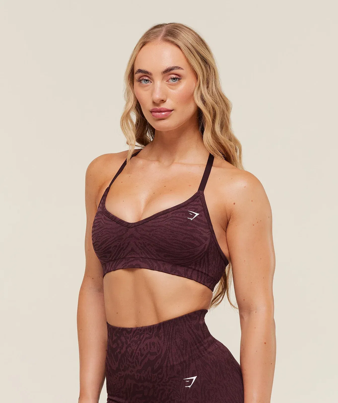 Gymshark Adapt Animal Seamless Sports Bra - Cherry Purple/Reset Pink