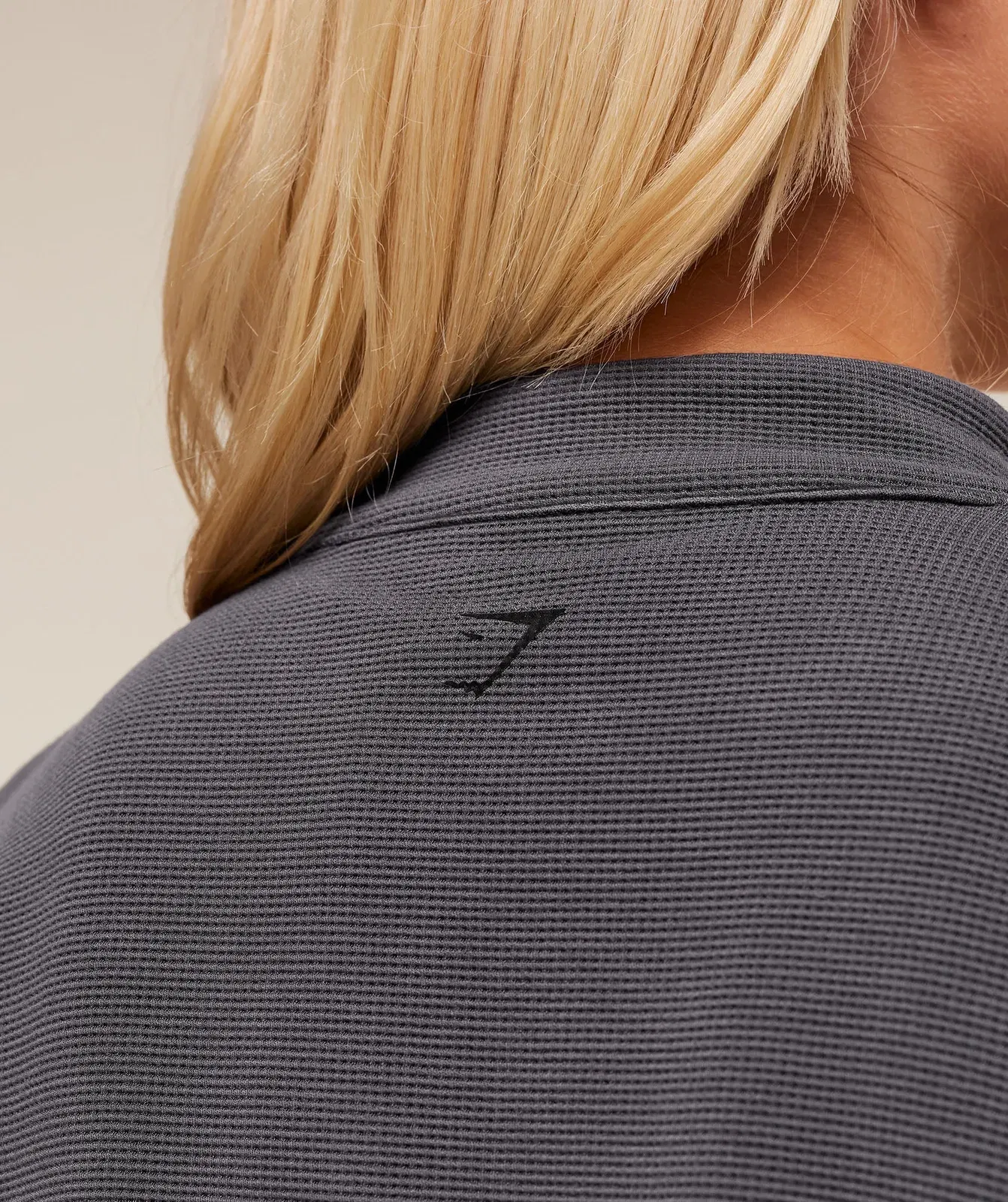 Gymshark Waffle Midi Zip Up Jacket - Onyx Grey