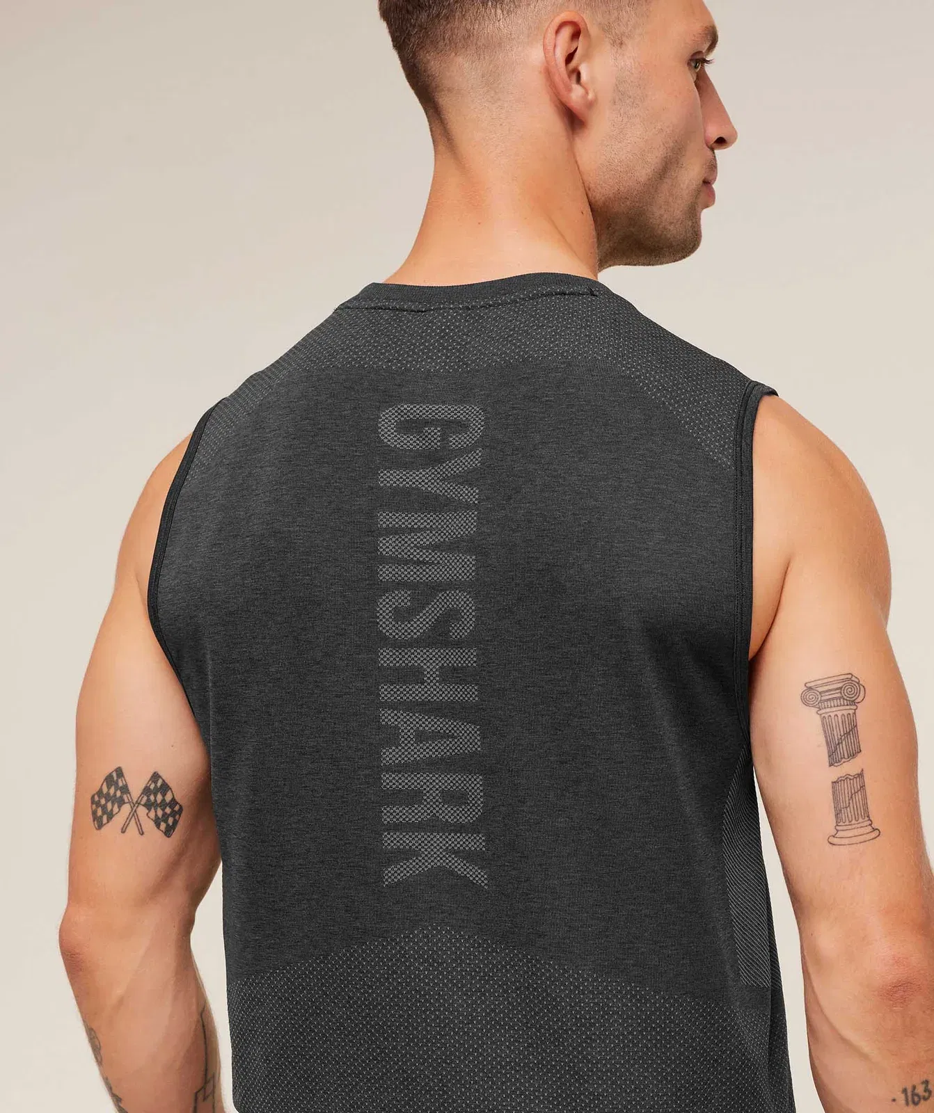 Gymshark Lightweight Seamless Tank - Black/Silhouette Grey