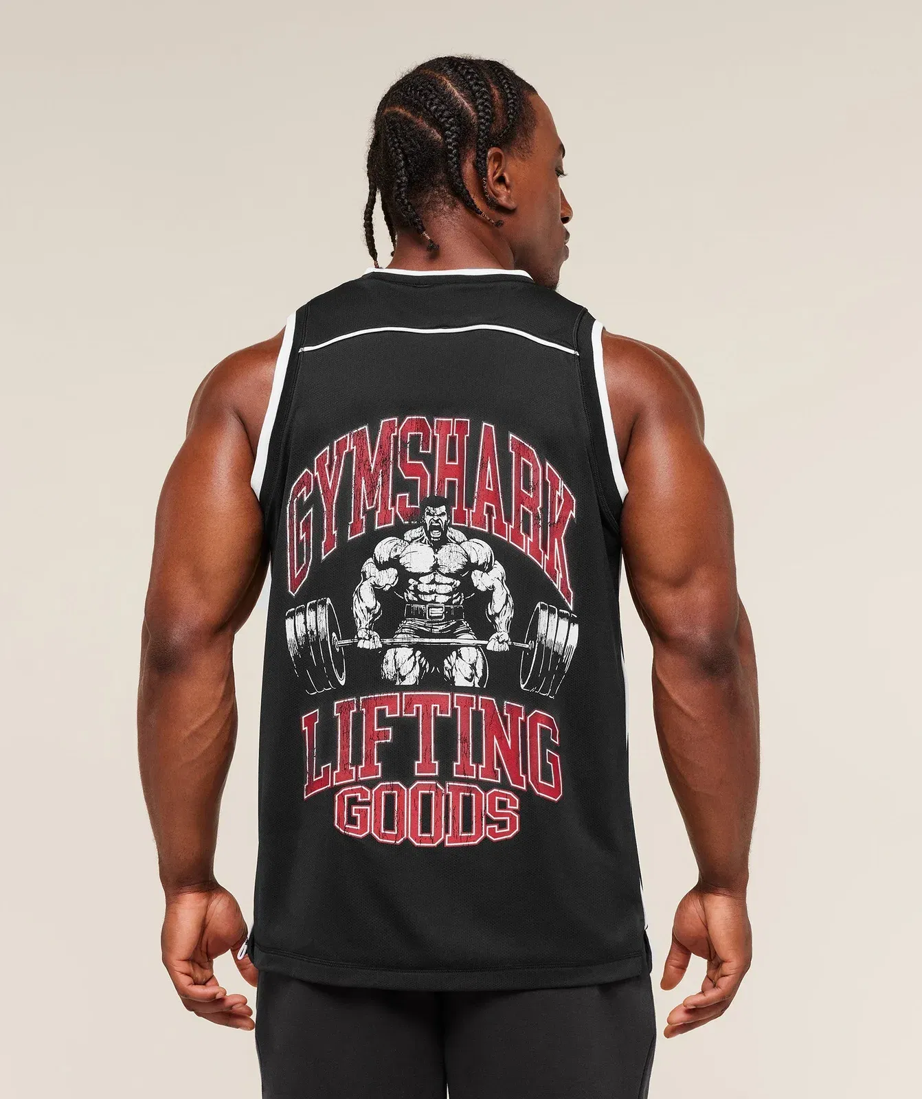 Gymshark Graphic Basketball Mesh Tank - Black