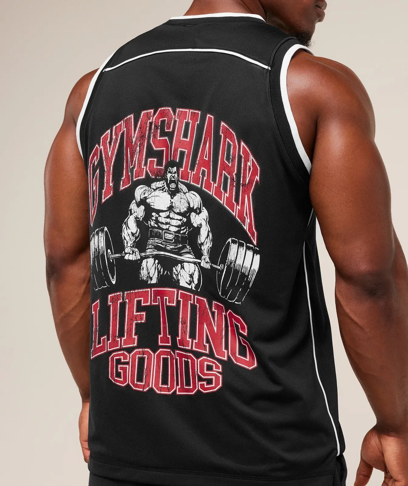 Gymshark Graphic Basketball Mesh Tank - Black
