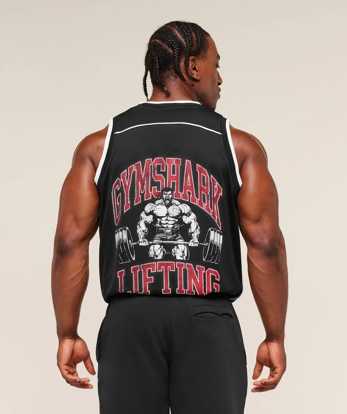 Gymshark Graphic Basketball Mesh Tank - Black