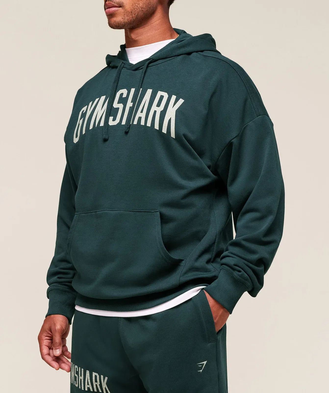 Gymshark Worn Graphic Hoodie - Deep Petrol Blue