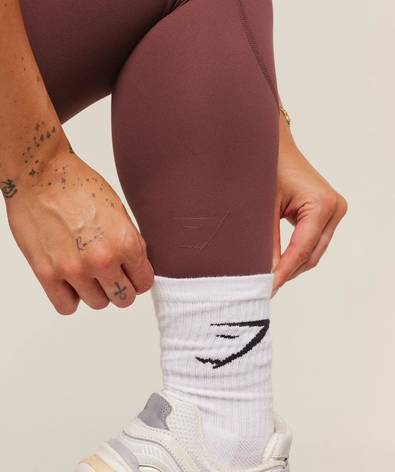 Gymshark Lifting Dipped Waistband Leggings - Burgundy Brown